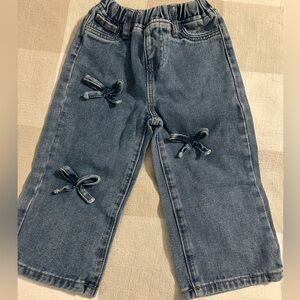 Stylish Blue Kids Jeans with Bow Accents